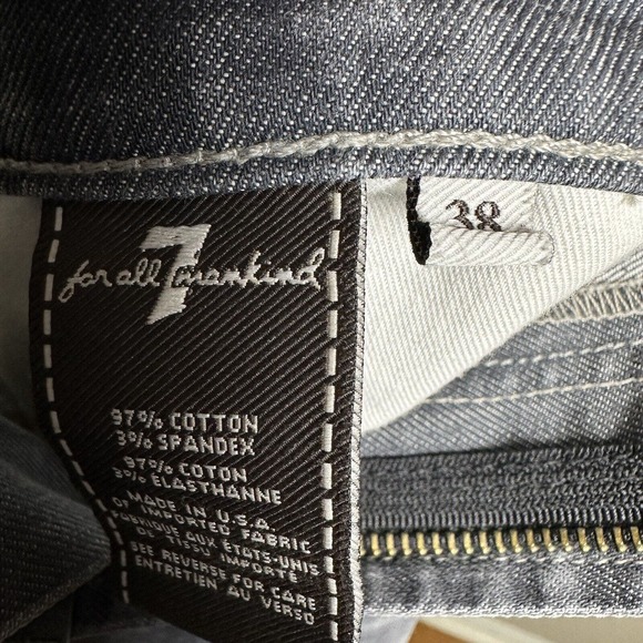 7 For All Mankind Jeans THE STRAIGHT, Black Size 38x33 - Picture 9 of 14